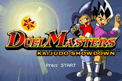 Duel Masters Kaijudo Showdown title screen for GameBoy Advance